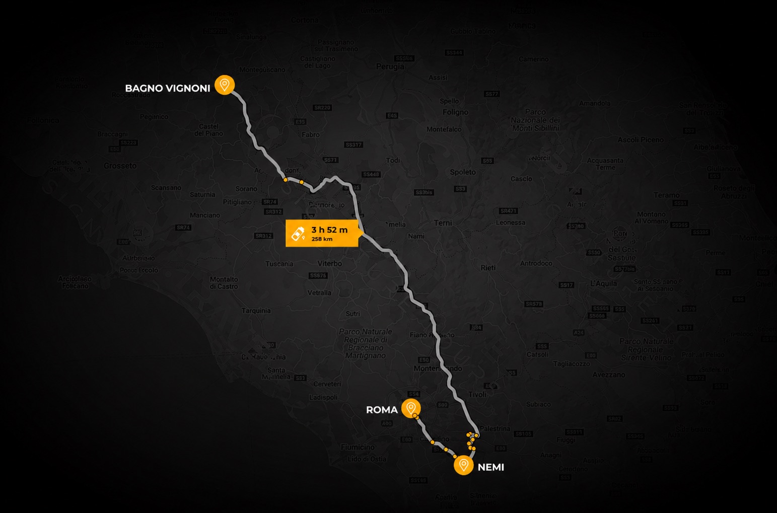 Route map for the selected day